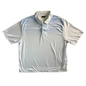 PGA Tour Pro Series Polo Shirt Men XXL White Blue Performance Golf